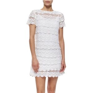 Michael Kors short sleeve white Lace scallop Dress size xxs